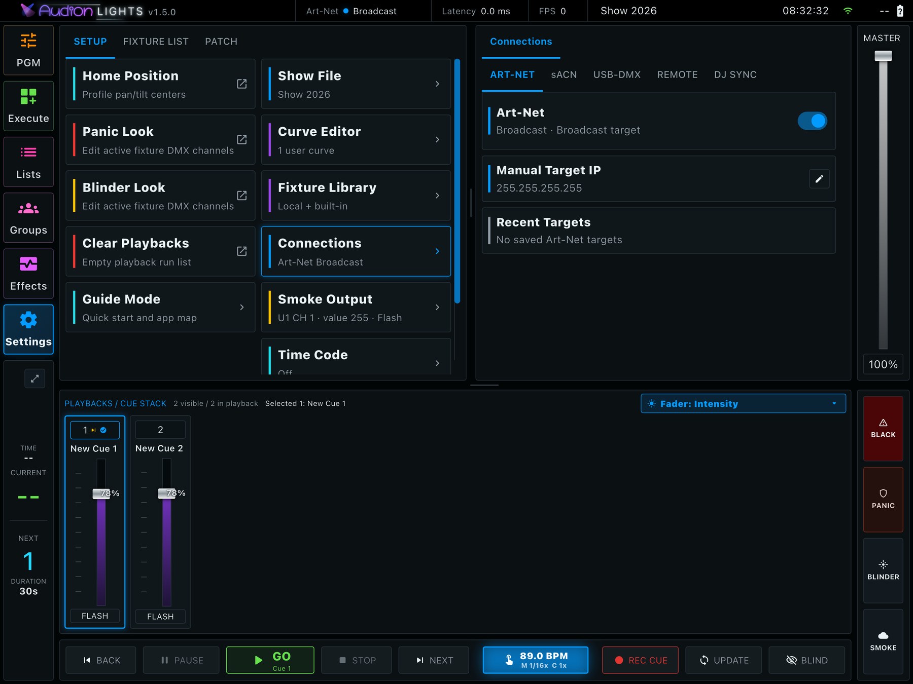 KAJO • Lights network, remote and sync settings